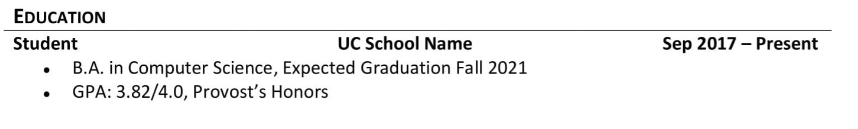 Third resume example